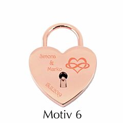 Love lock with engraving "Heart - Rosegold"  I  Motiv 6 I  AFORUM.shop® 