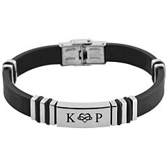 Men's kauchuk bracelet Akzent A349048 with engraving