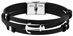 Herren Armband aus Leder Akzent A504096 - Anker