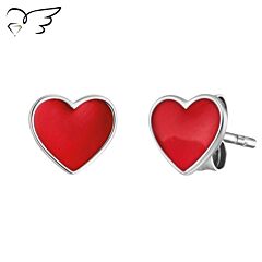 Girls ear studs Herzengel "heart" HEE-REDHEART