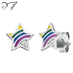 Otroški uhani Herzengel zvezdica s cirkonom HEE-STAR-RAINBOW I AFORUM.shop