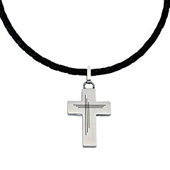 Men's leather necklace with pendant Leo Marco LM1089