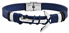 XXL men's leather bracelet Akzent A365003 with anchor