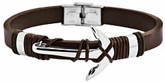 XXL Herren Armband aus Leder Akzent A365007 mit Anker