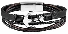 Herren Armband aus Leder Akzent A504094 - Anker