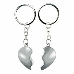 Keychain broken heart - silver