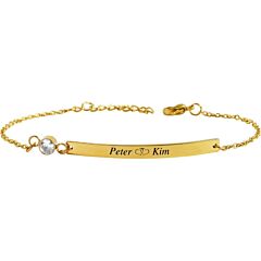 Women's steel bracelet Akzent A503532 with diamond engraving