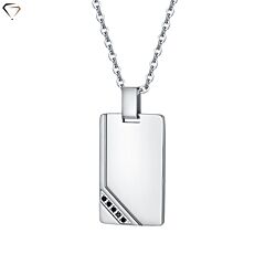 Men's necklace #BRAND Gioielli / 27th Floor / Plaque with crystals with engraving AFORUM.shop 1